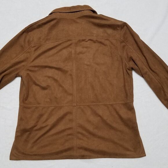 VINTAGE 90s JNY Camel Faux Suede Button Up Top - Picture 9 of 11